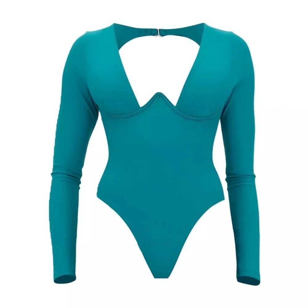 Andrea Iyamah Amar One Piece Long Sleeve Swimsuit Size Medium NWOT